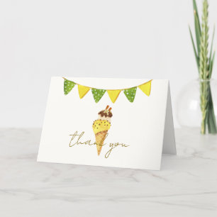 Bright Vanilla The Scoop Ice Cream Baby Shower Thank You Card