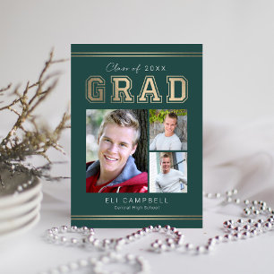Bright Varsity Graduation Announcement Invitation