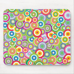 Bright Vector Circles Mouse Mat