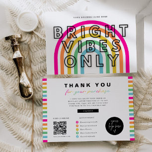 Bright Vibes Only Candle Business Thank You Card