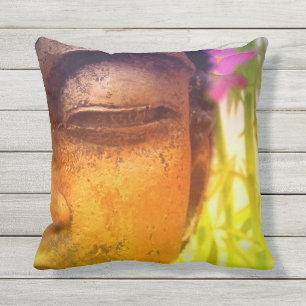 Bright & Vibrant Buddha & Bamboo Cushion