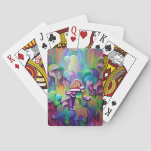Bright Vibrant Colourful Psychedelic Pattern Playing Cards