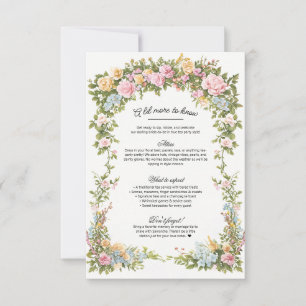 Bright Vibrant Florals Bridal Shower Details Card