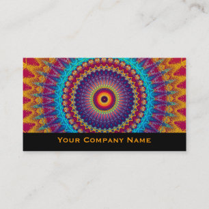 Bright Vibrant mandala pattern Business Cards