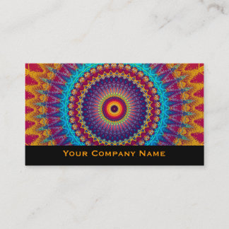Bright Vibrant mandala pattern Business Cards