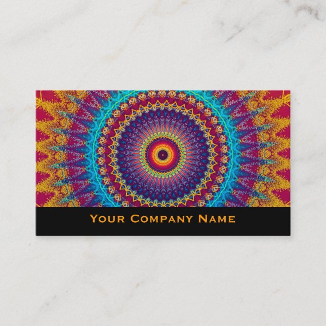 Bright Vibrant mandala pattern Business Cards (Front)