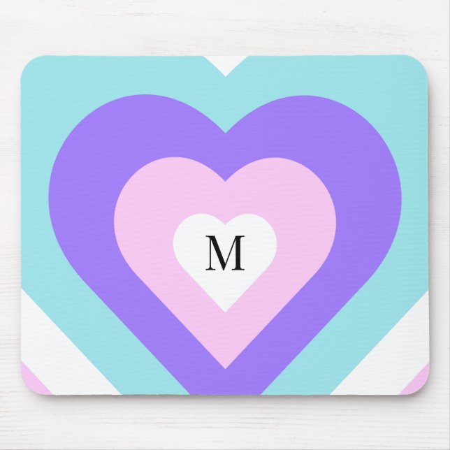 Bright Vibrant Y2k 2000s Multiple Hearts  Mouse Mat (Front)