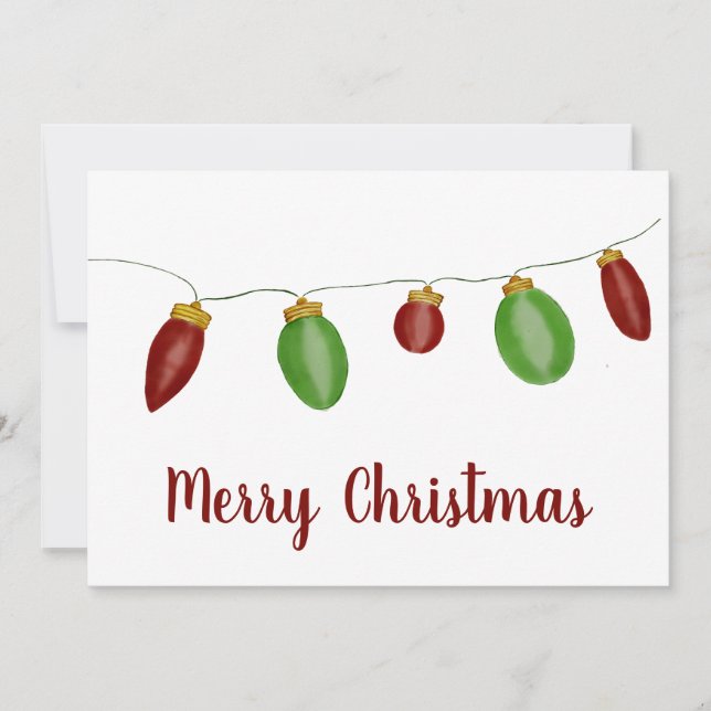 Bright Vintage Christmas Lights  Holiday Card (Front)
