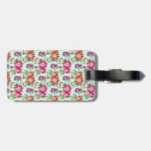 Bright Vintage Floral Pattern Luggage Tag