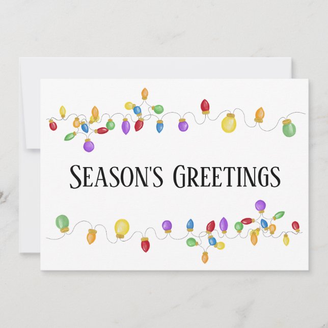 Bright Vintage Holiday Lights  Holiday Card (Front)