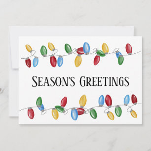Bright Vintage Holiday Lights Holiday Card