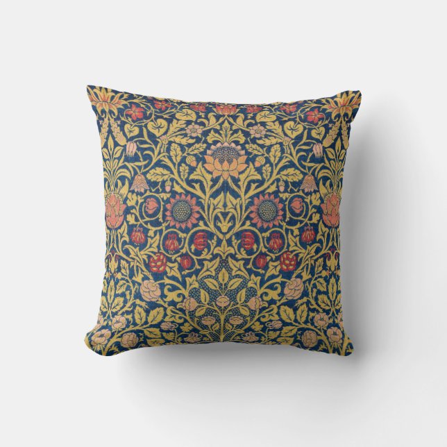Bright Violet and Columbine (by William Morris) Cushion (Front)