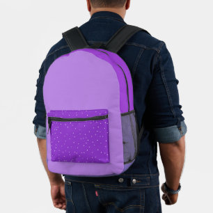 Bright violet purple printed backpack