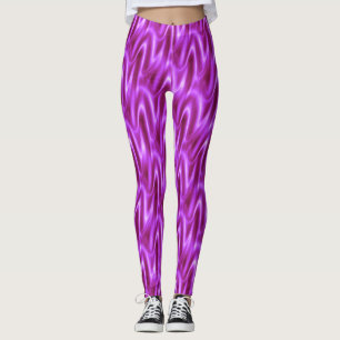 Bright Violet Wavy Pattern Leggings