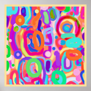Bright Vivid Colors Pattern Poster
