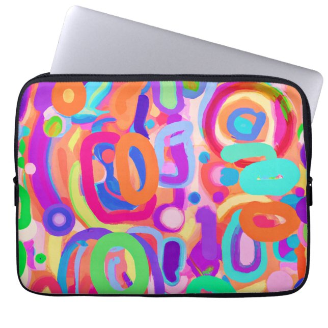 Bright Vivid Colours Pattern Laptop Sleeve (Front)