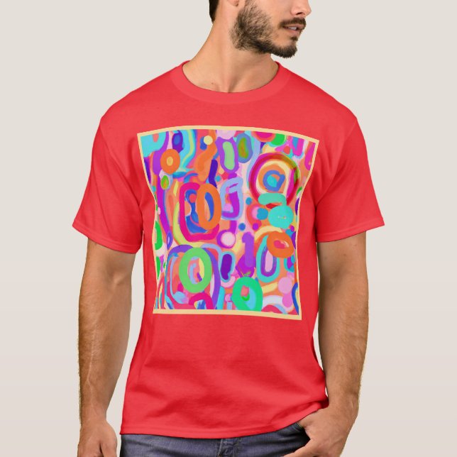 Bright Vivid Colours Pattern T-Shirt (Front)