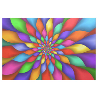 Bright Vivid Psychedelic Spiral Fabric