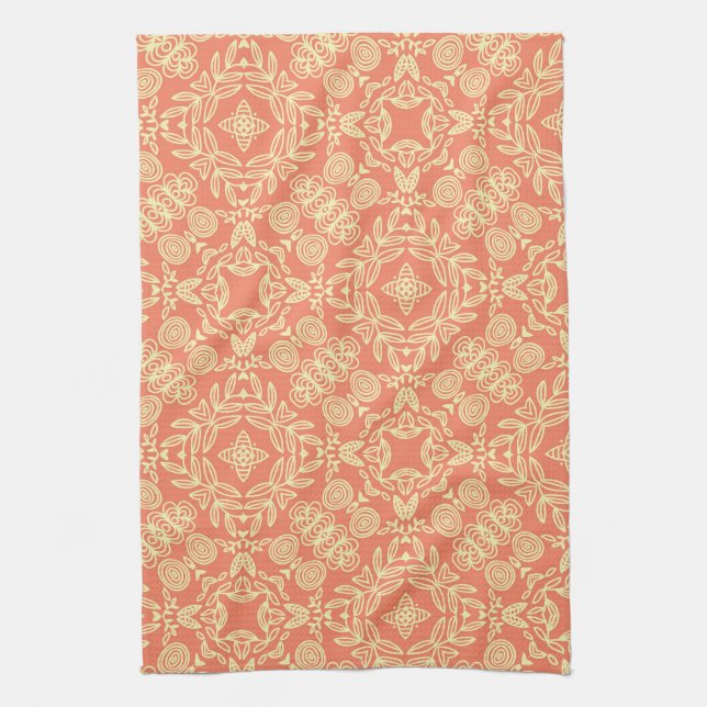 Bright warm background in vintage style. tea towel (Vertical)