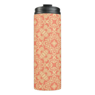 Bright warm background in vintage style. thermal tumbler