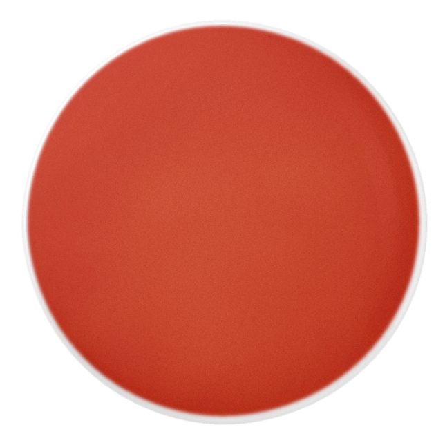 Bright Warm Red Grainy Texture Ceramic Knob (Front)