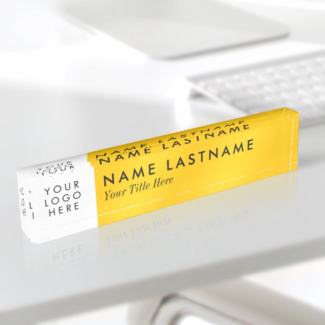 Bright Warm Yellow Custom Logo Elegant Nameplate (Creator Uploaded)
