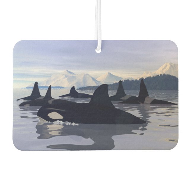 Bright Water Orca Car Air Freshener (Front)