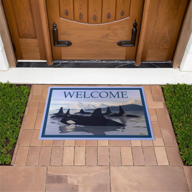 Bright Water Orca - Welcome Doormat (Outdoor)