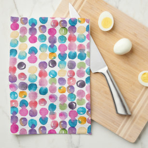 Bright Watercolor Abstract – Colorful Kitchen Tea Towel