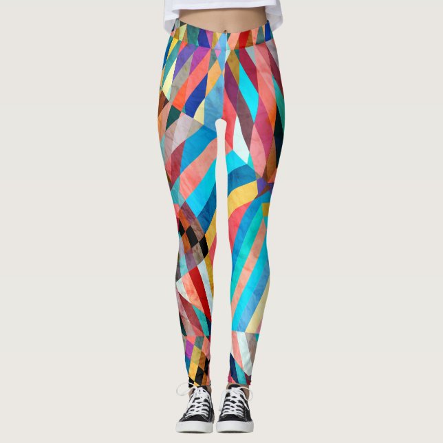 Bright Watercolor: Abstract Fantasy Background Leggings (Front)