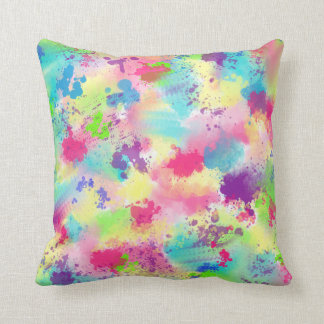Bright Watercolor Abstract Pillow