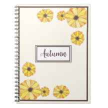 Bright Watercolor Autumn Floral Notebook