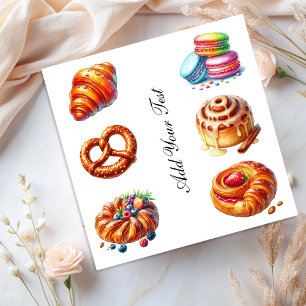Bright Watercolor Bakery Pastry Set