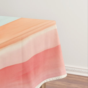 Bright Watercolor Colorful Stripe Pattern Tablecloth