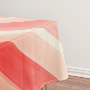 Bright Watercolor Colourful Stripe Pattern Tablecloth