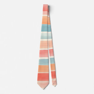 Bright Watercolor Colourful Stripe Pattern Tie