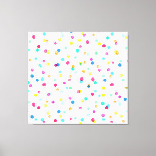 Bright Watercolor Dots: Seamless Pattern. Canvas Print