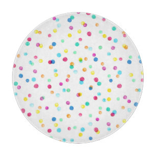 Bright Watercolor Dots: Seamless Pattern. Cutting Board