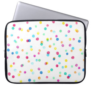 Bright Watercolor Dots: Seamless Pattern. Laptop Sleeve
