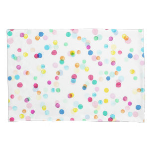 Bright Watercolor Dots: Seamless Pattern. Pillowcase