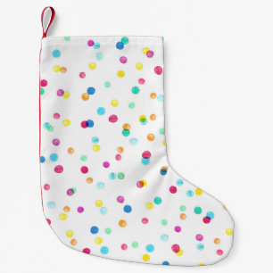 Bright Watercolor Dots: Seamless Pattern. Small Christmas Stocking