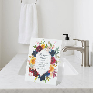 Bright Watercolor Floral Sanitising Station Pedestal Sign