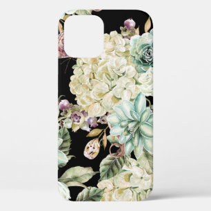 Bright Watercolor: Hydrangea Rose Pattern. iPhone 12 Case