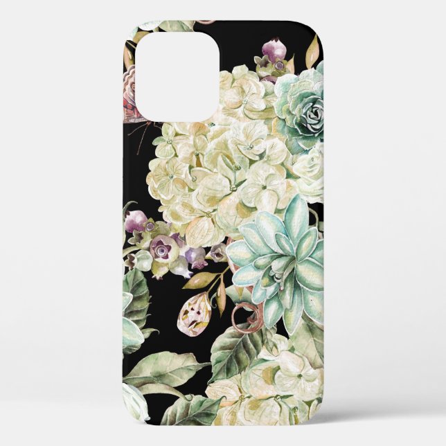 Bright Watercolor: Hydrangea Rose Pattern. Case-Mate iPhone Case (Back)