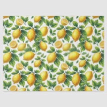 Bright Watercolor Lemons Decoupage 