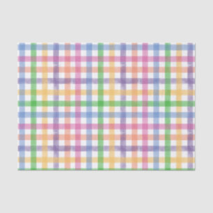 Bright Watercolor Plaid Pattern Tissue Paper