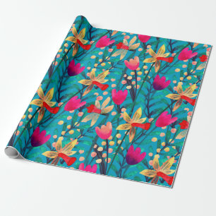 Bright watercolor seamless pattern with beautiful wrapping paper