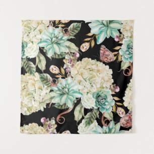 Bright watercolor seamless pattern with flowers hy tapestry