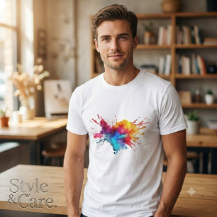 Bright Watercolor Splash Brush Strokes T-Shirt