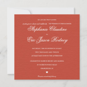 Bright Watermelon and garden wedding invitation